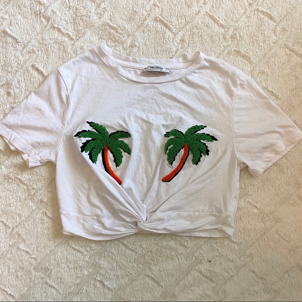 Zara Palm Tree Crop Top